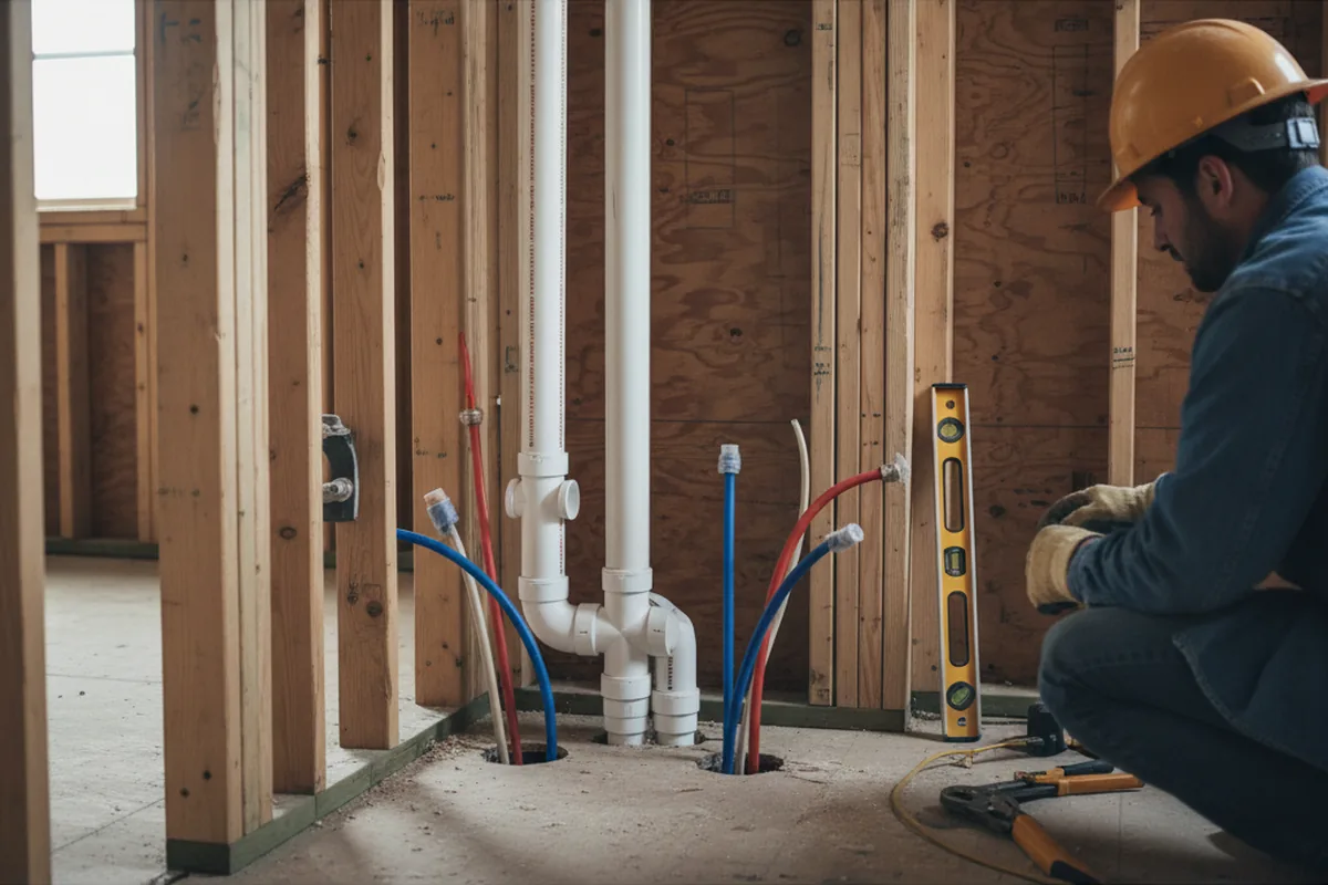 Drain and supply rough-in during Drain Cleaning in Cumming